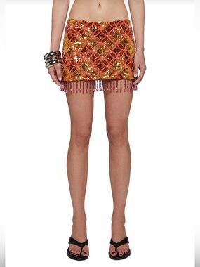 Dolls Kill Current Mood Mosaic Beaded Skirt